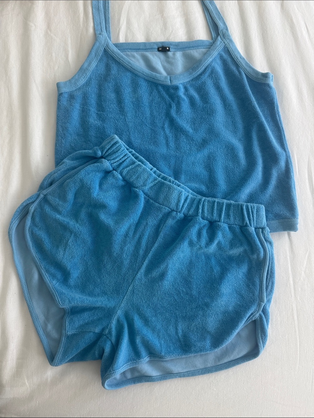 Monrow Baby Blue Terry Cloth Short Set
